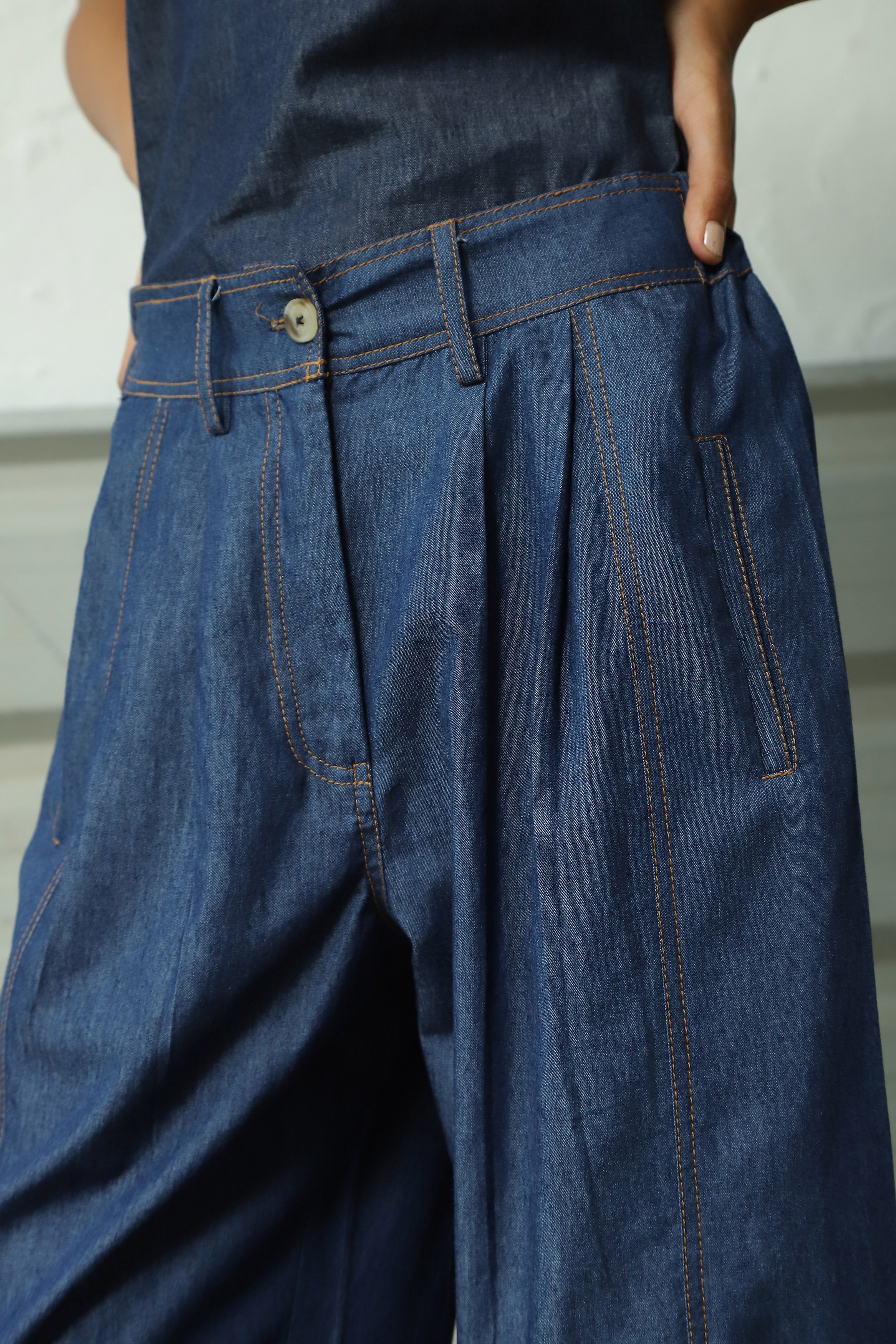 パンツ Porto Ponpone Nora pants nep yarn denim パンツ Porto Ponpone Nora pants nep yarn denim パンツ Porto